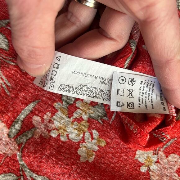 Zara red floral long sleeve maxi Large - Picture 7 of 7